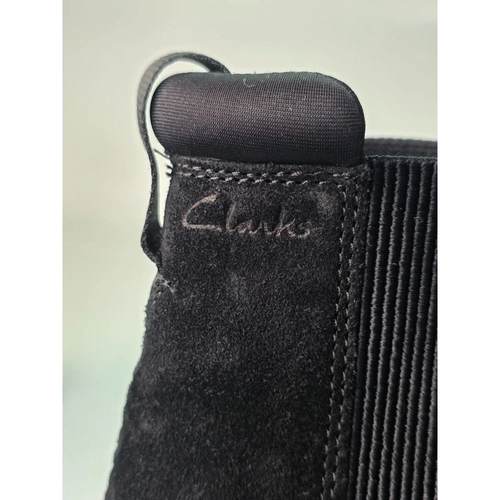Clarks Clarkdale Men's Boots Size 10 Black Suede Chelsea Ankle Pull On Shoes‎